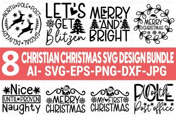 8 Christian Christmas Svg Designs for T-Shirt Graphics
