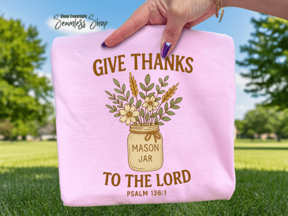 Christian Fall Floral PNG, Jar Art for T-Shirt Designs