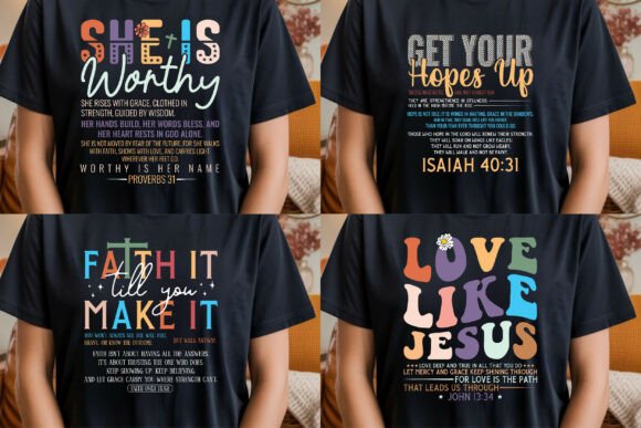 Christian Svg Bundle, Bible Verse Svg: Stylish Graphics for T-Shirt Designs