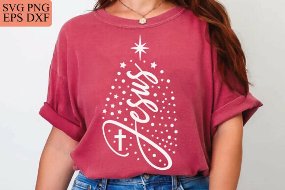 Jesus Christmas Tree Svg for Festive T-Shirt Designs and Graphics