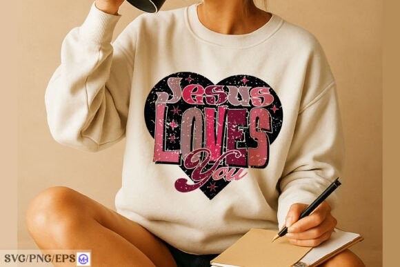 Jesus Loves You Christian Quote for T-Shirt Designs and Graphics