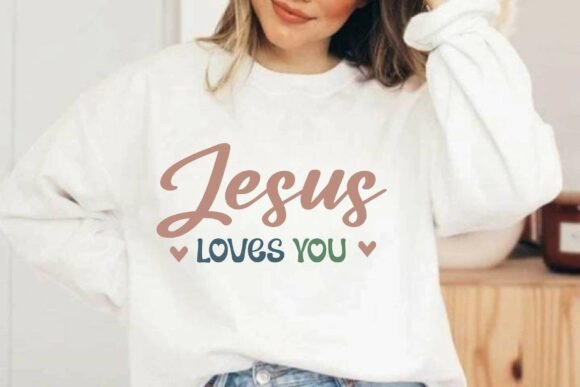 Jesus Loves You Christian T-Shirt Design Graphics