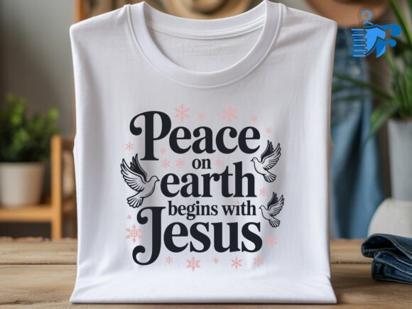 Peace on Earth Begins with Jesus Svg: A Versatile Graphics Asset for T-Shirt Designs